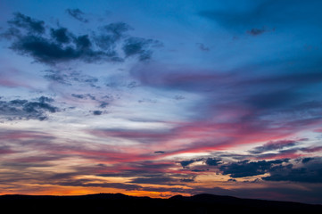 Majestic sunset in the mountains landscape