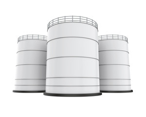 White Industrial Oil Tank Isolated