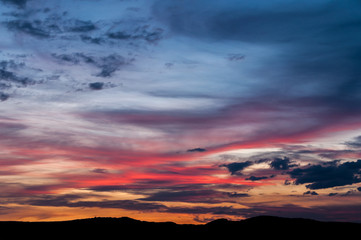 Majestic sunset in the mountains landscape