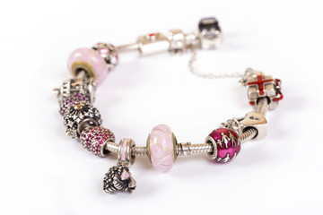 Silver charm bracelet