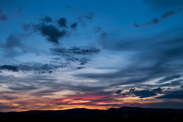 Majestic sunset in the mountains landscape