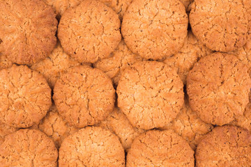 Oatmeal cookies background close-up.