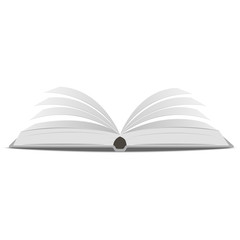 Blank pages of opened book. Mock up opened book with sheets. Vector