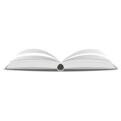 Blank pages of opened book. Mock up opened book with sheets. Vector
