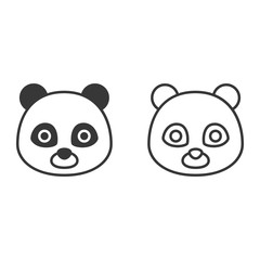 panda outline and silhouette icon