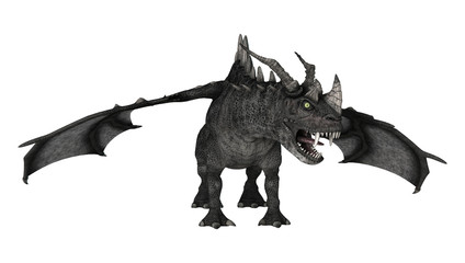 Fototapeta premium 3D Rendering Fantasy Dragon on White