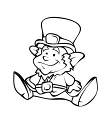 Happy Leprechaun Vector Drawing