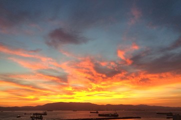 Coucher de soleil sur le détroit de Gibraltar