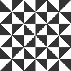 Wallpaper murals Triangle Triangular seamless black and white pattern vector