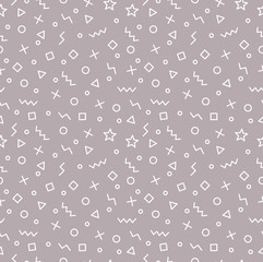 Trendy geometric memphis hipster pattern vector, seamless pattern