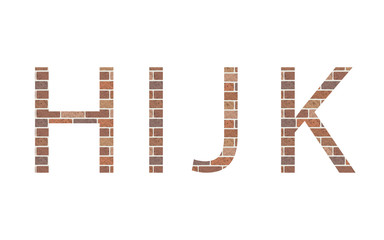 Letters HIJK in bricks, vector