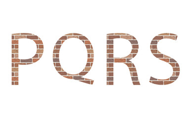 Fototapeta premium Letters PQRS in bricks, vector