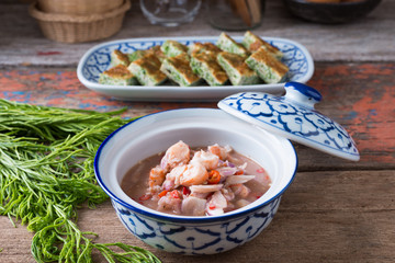 Thai food, Acacia Pennata Omelette and Shrimp-paste sauce