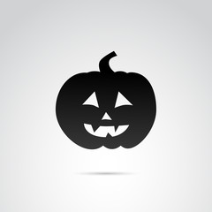 Horror pumpkin head. Helloween vector icon.