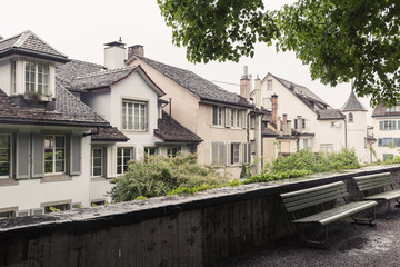 Fototapeta na wymiar Old living houses in Zurich, Switzerland
