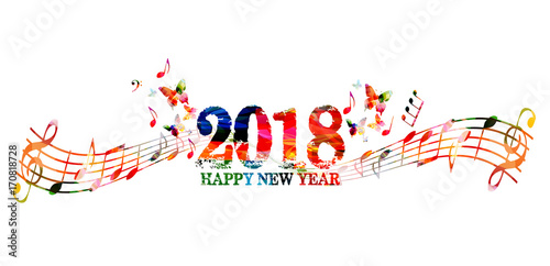 sign up new year song quot happy new year 2018 colorful lettering template design sign up new year song quot happy new year 2018 colorful lettering template design