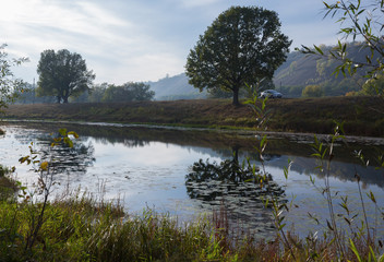 Pond in the countryside in autumn