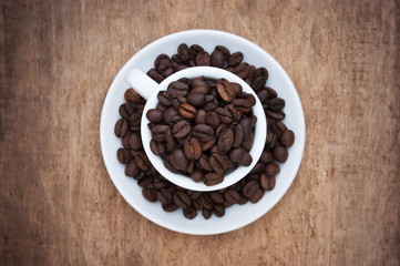 coffee beans in a cup
