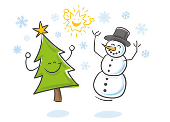 Weihnachtsbaum Schneemann