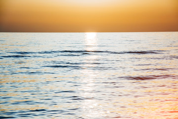 orange sunset over the sea