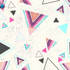 Wallpaper murals Triangle Abstract watercolor triangle seamless pattern.