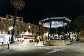 A gazebo in Antibes, Cote d'Azur, France in a town square