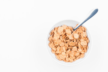 space on the left and the right side plate of muesli
