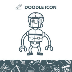 Fototapeta premium robot doodle
