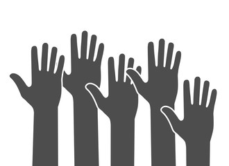 Rised up or reaching hands