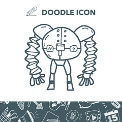 Fototapeta na wymiar robot doodle