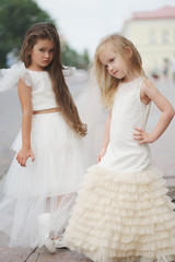 beautiful girl in white dress