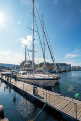  Cruise ships in harbor Alesund city. Norway