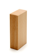 wooden geometric shapes parallelepiped  isolated on a white