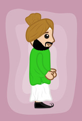 Cartoon Sardar Character Portrait