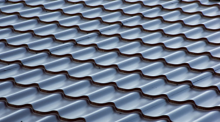 blue  metal tile roof, background