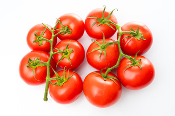 tomato isolated on white background.  Bunch of fresh tomatoes