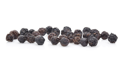 Black pepper isolated on white background.