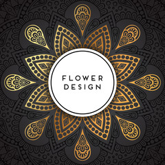 Vector luxury wedding invitation with mandala