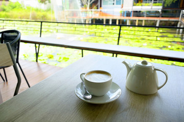 Coffee in the morning at cafe