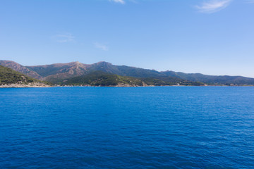 Fototapeta premium View of the sea and Elba Island