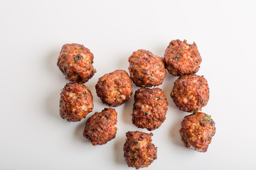 Details of fresh fried meatballs