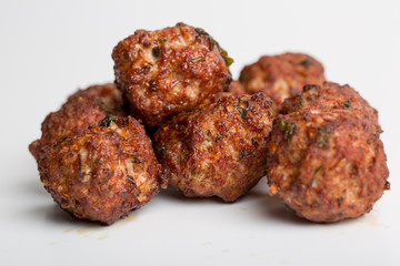 Details of fresh fried meatballs