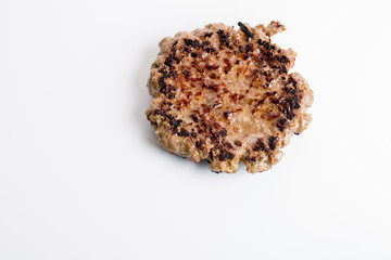 Top view of burger patty
