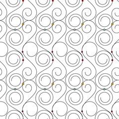 Fototapeta premium Fine Vintage Line seamless pattern