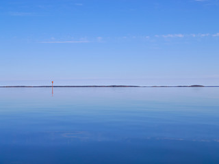 Calm and tranquil blue sea.