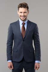 Portrait of attractive man with elegant clothes