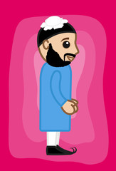 Happy Adult Cartoon Sardar Character