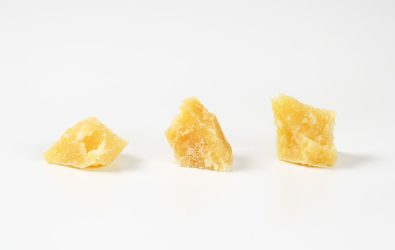 pieces of parmesan cheese