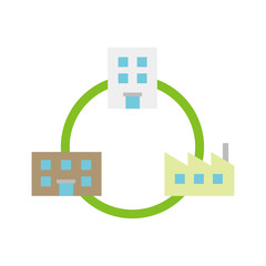 compny and factory network icon
