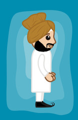 Young Cartoon Sardar Standing